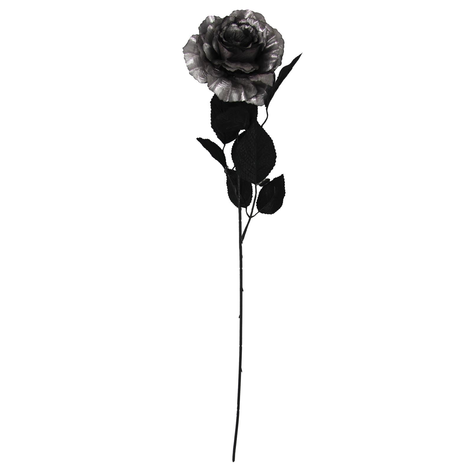 Metallic Rose with Black Stem