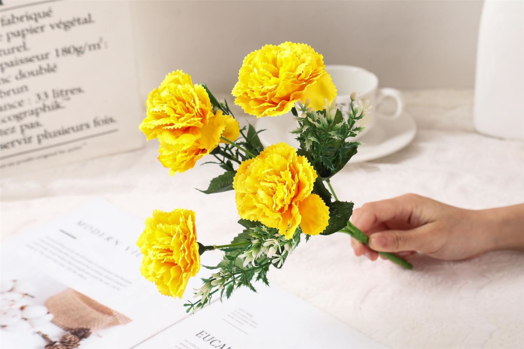 5 Head Artificial Carnation Bunch
