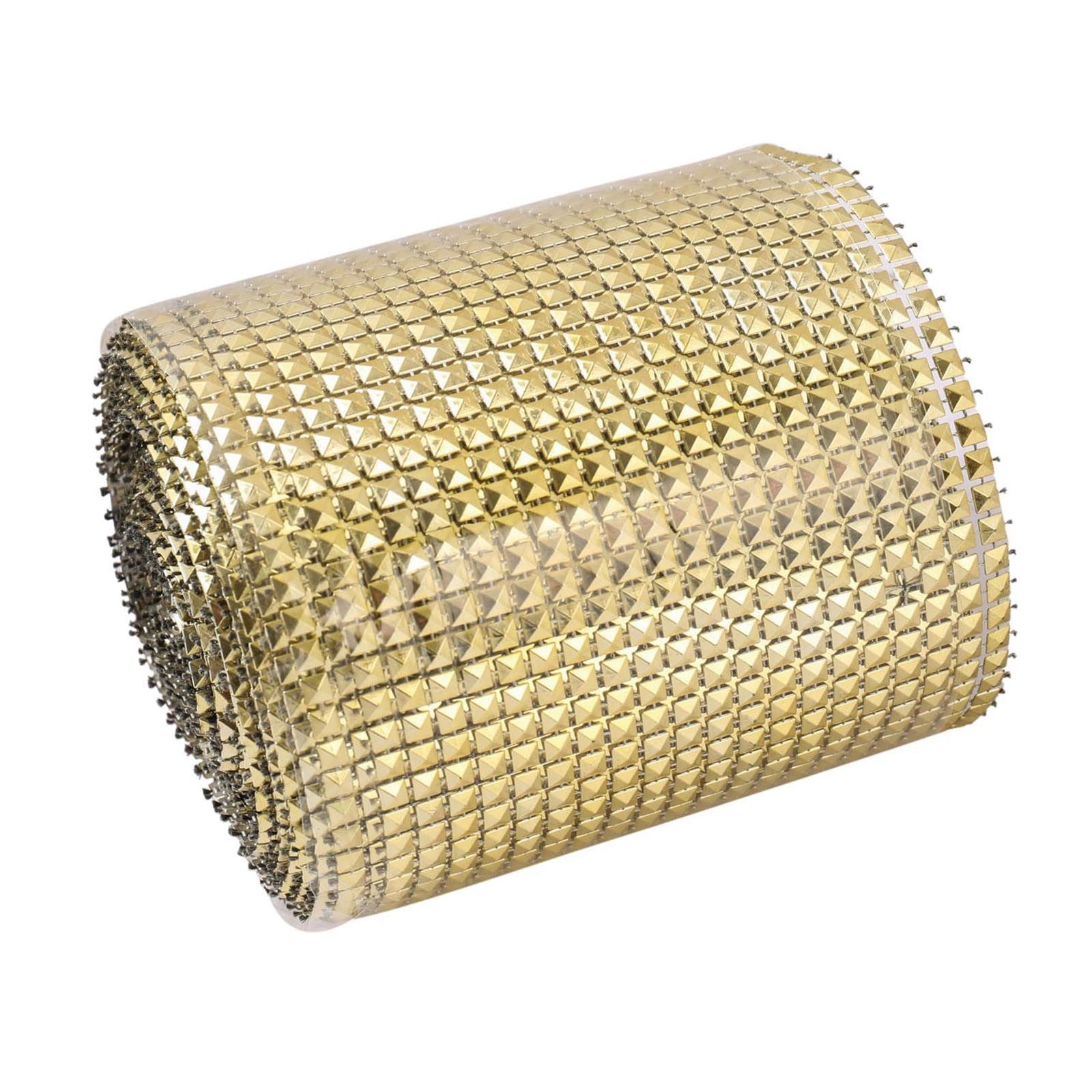 24 Row Metallic Stud Diamante Mesh