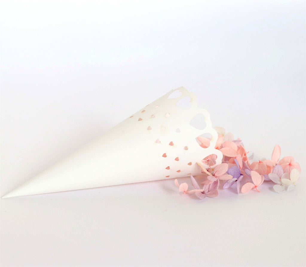 Laser Cut Wedding Paper Confetti Cones