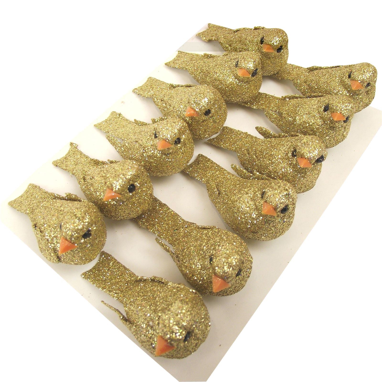 12x Glittered Canarie Birds
