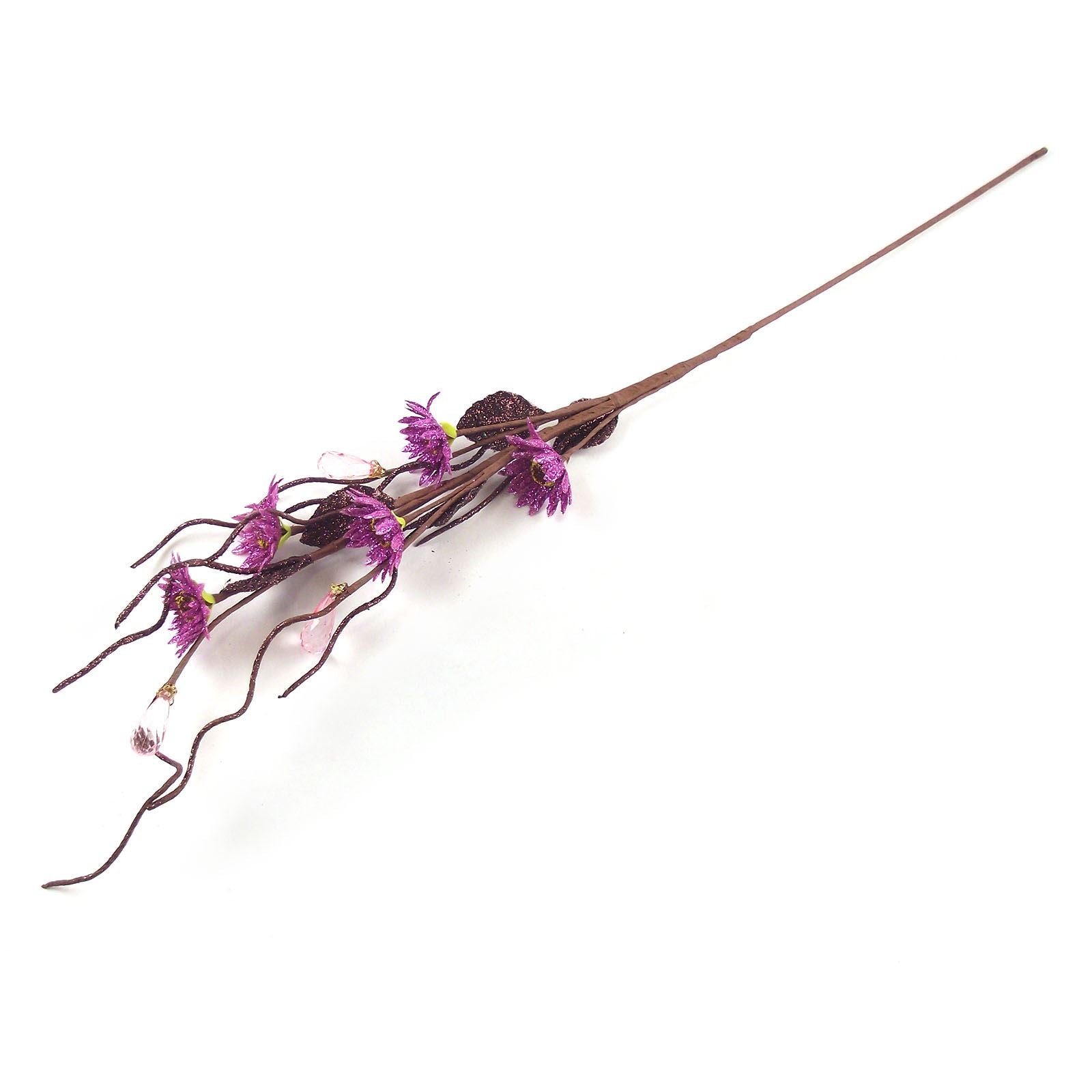 5 Head Glittered Sunflower and Crystal Spray