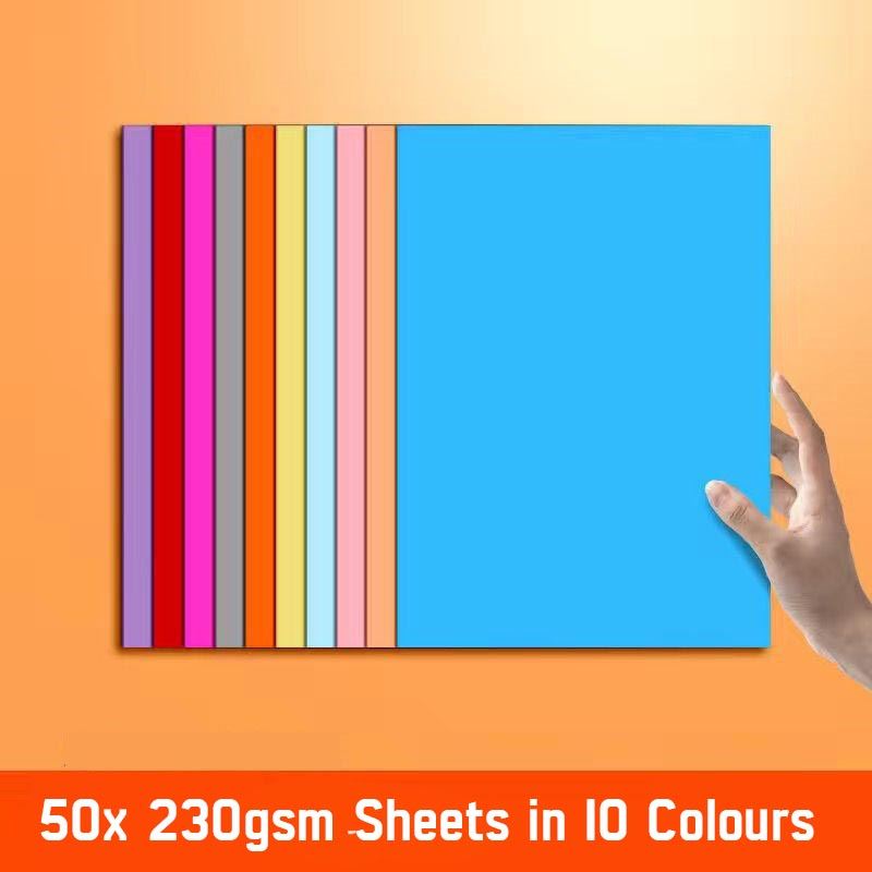 A4 Size Premium 230gsm Ultra Thick Craft and Writing Cardstock - 250 Crafts Paper Card Board
