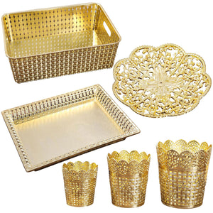 Metallic Gold Plastic Cake Stand