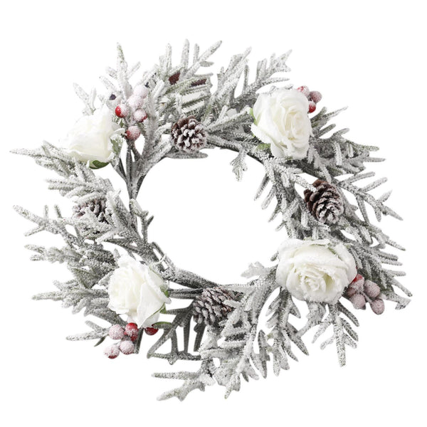 Premium Frosted Xmas Flower Wreath and Garland Winter Berry White Sn Petallica