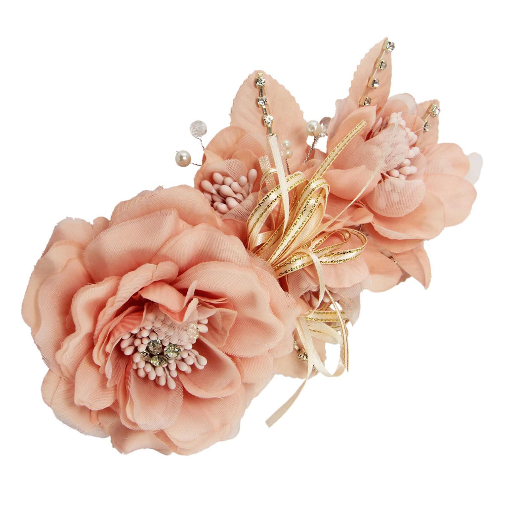 Long Premium Rose and Diamante Fascinator