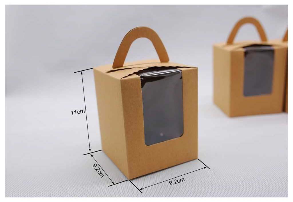 Large Coloured Single Cupcake Boxes with Window and Handle