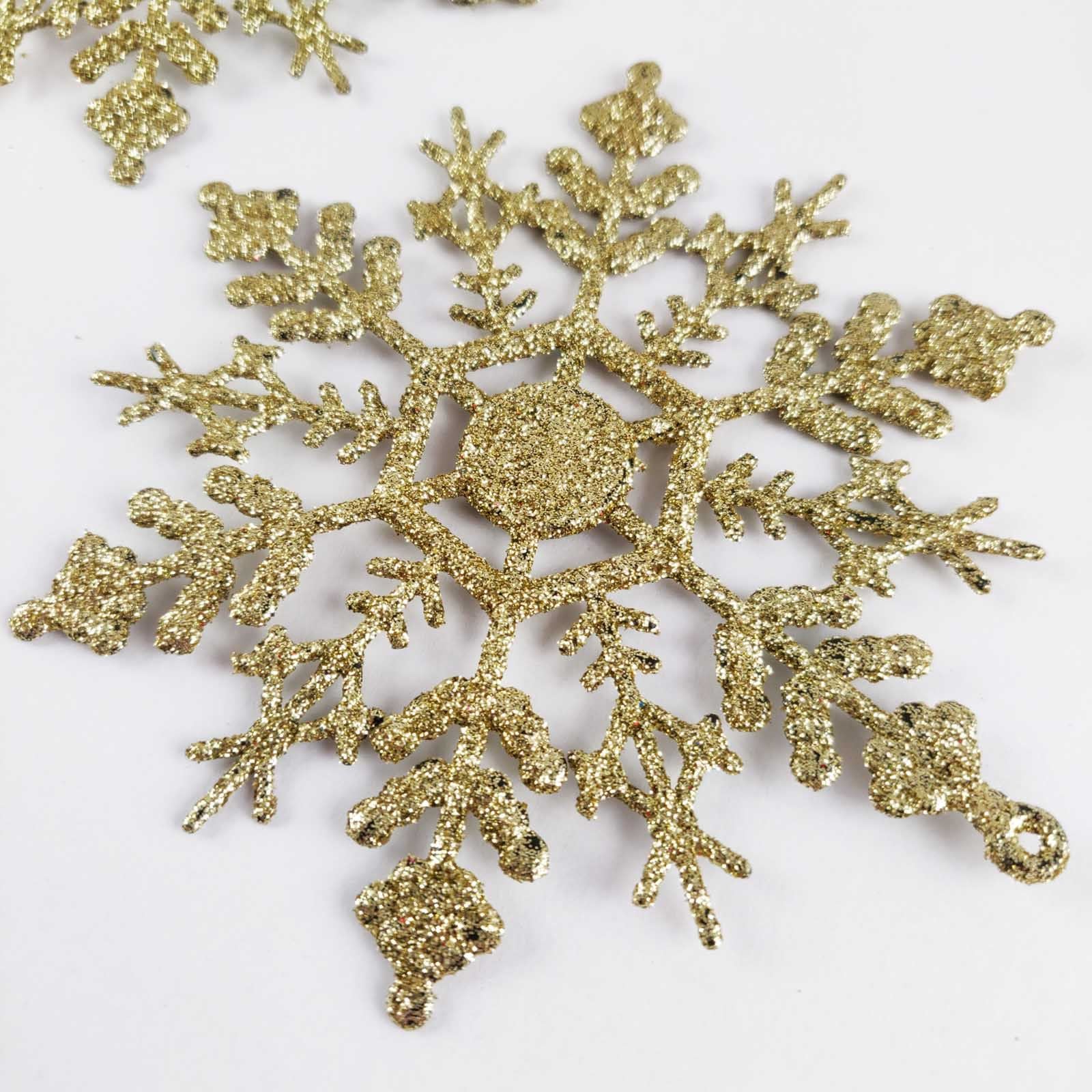 Heavy Glittered Large Snowflakes