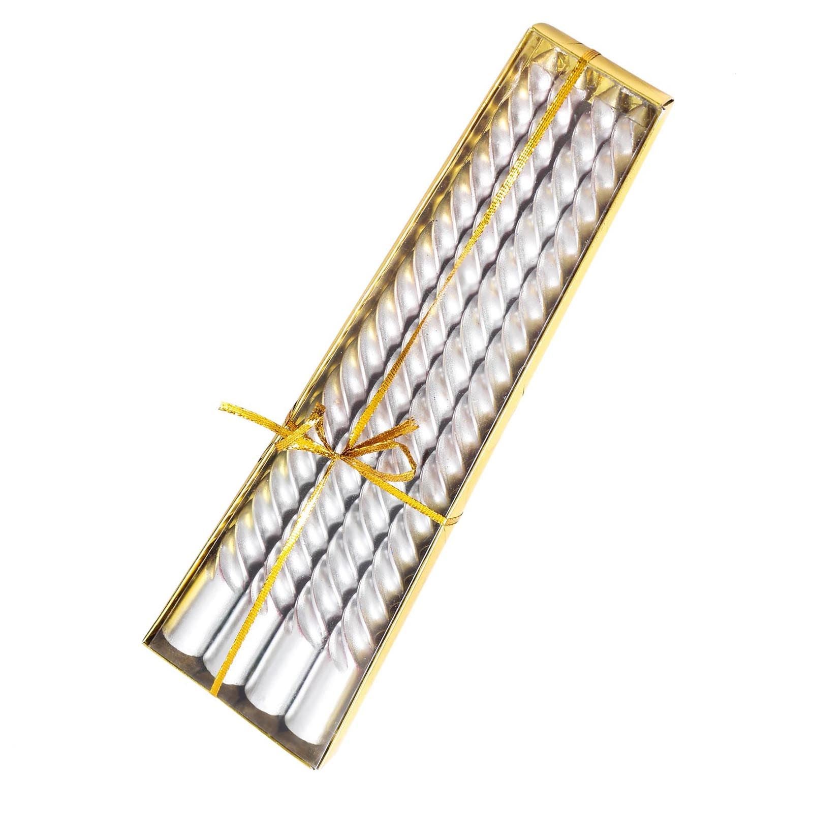 Metallic Slim Twisted Taper Candles