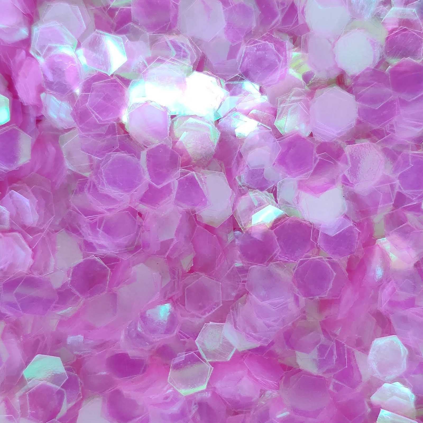 Glitter Elements - Iridescent Hot Pink - 4mm Hex