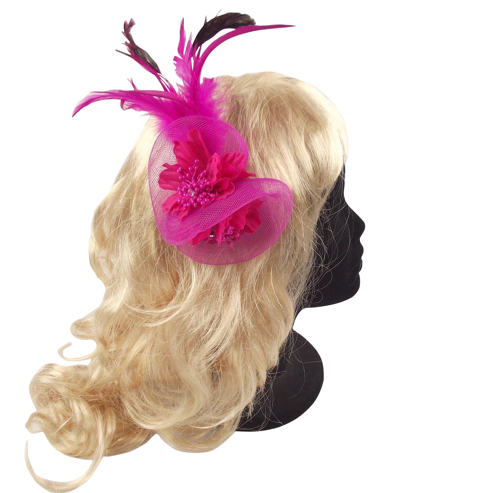Netted Double Flower with Diamante Head Piece