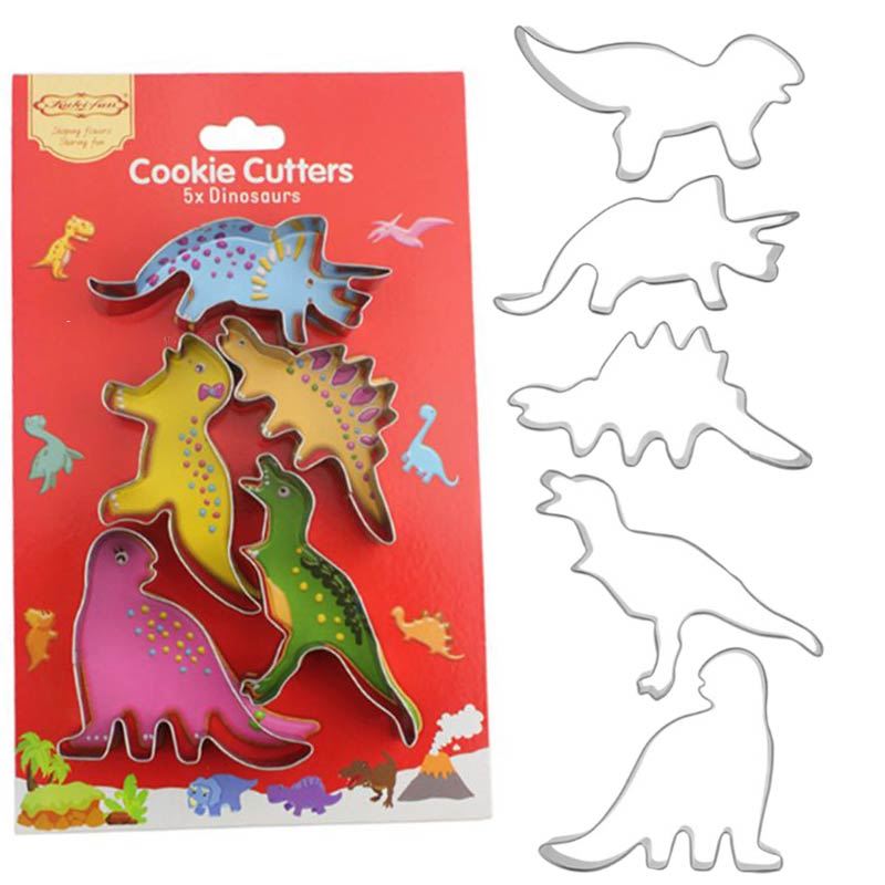 Set of 5 Large Dinosaur Cookie Cutters