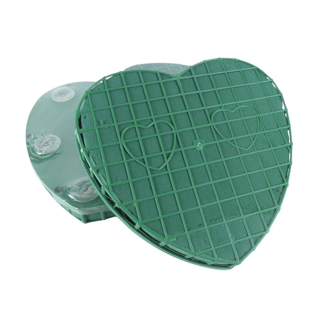 Large 12" Floral Foam Heart with Suction Pads - Oasis Tribute Flower Sponge