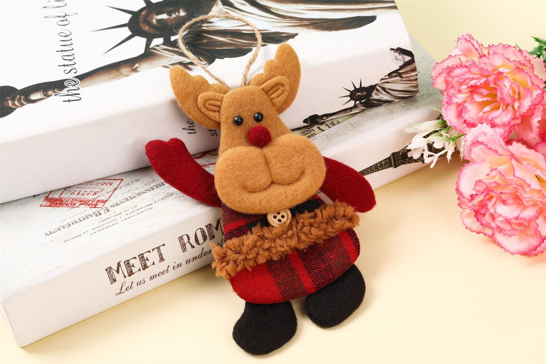 3x Felt Hanging Xmas Character Decorations