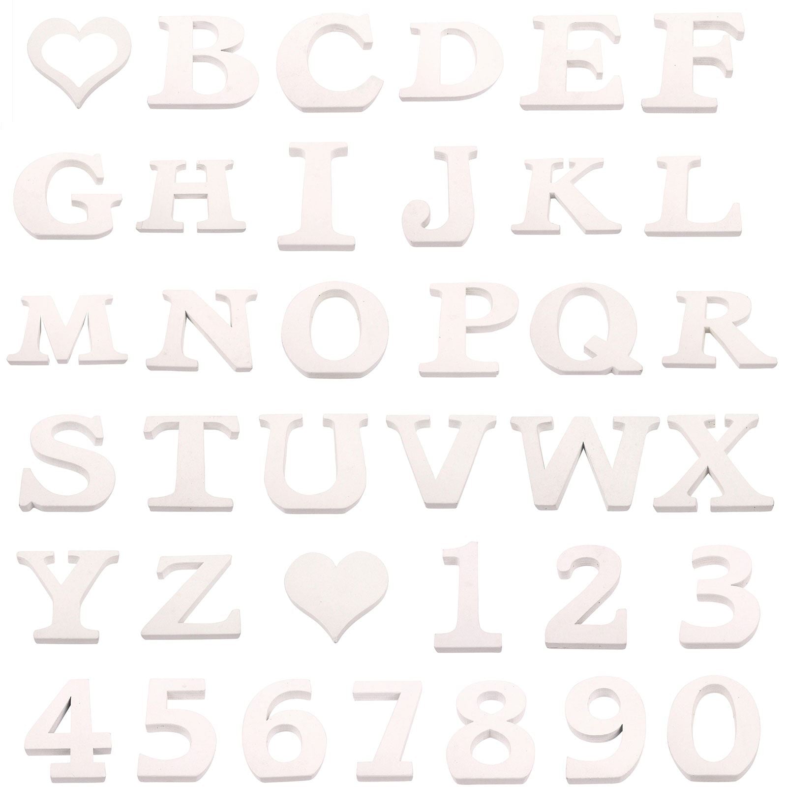 8cm White Painted Wooden Numbers and Alphabets