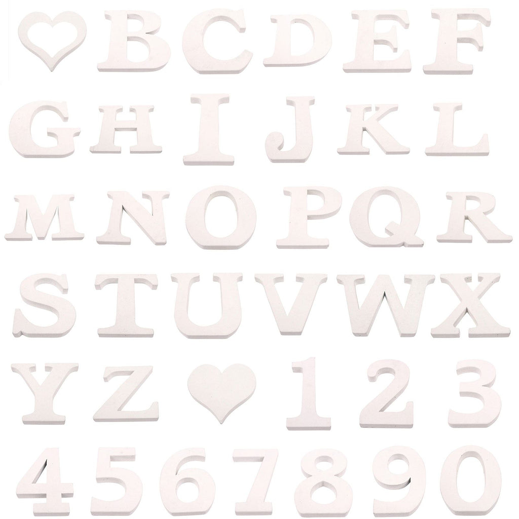 8cm White Painted Wooden Numbers and Alphabets