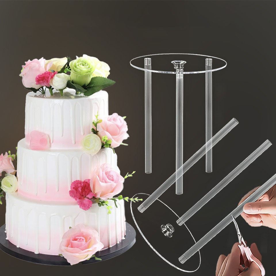 Multi-Layer Cake Stacking Kit with Platforms and Pillars