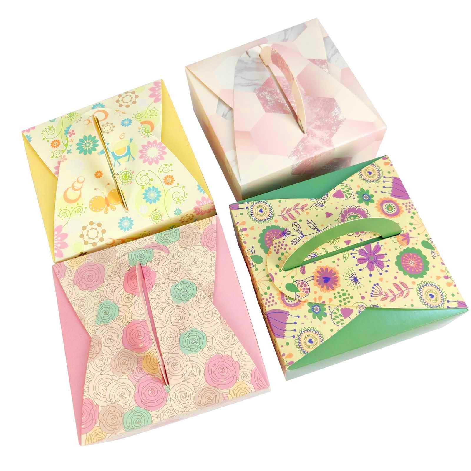 Square Printed Goodie Box with Handles