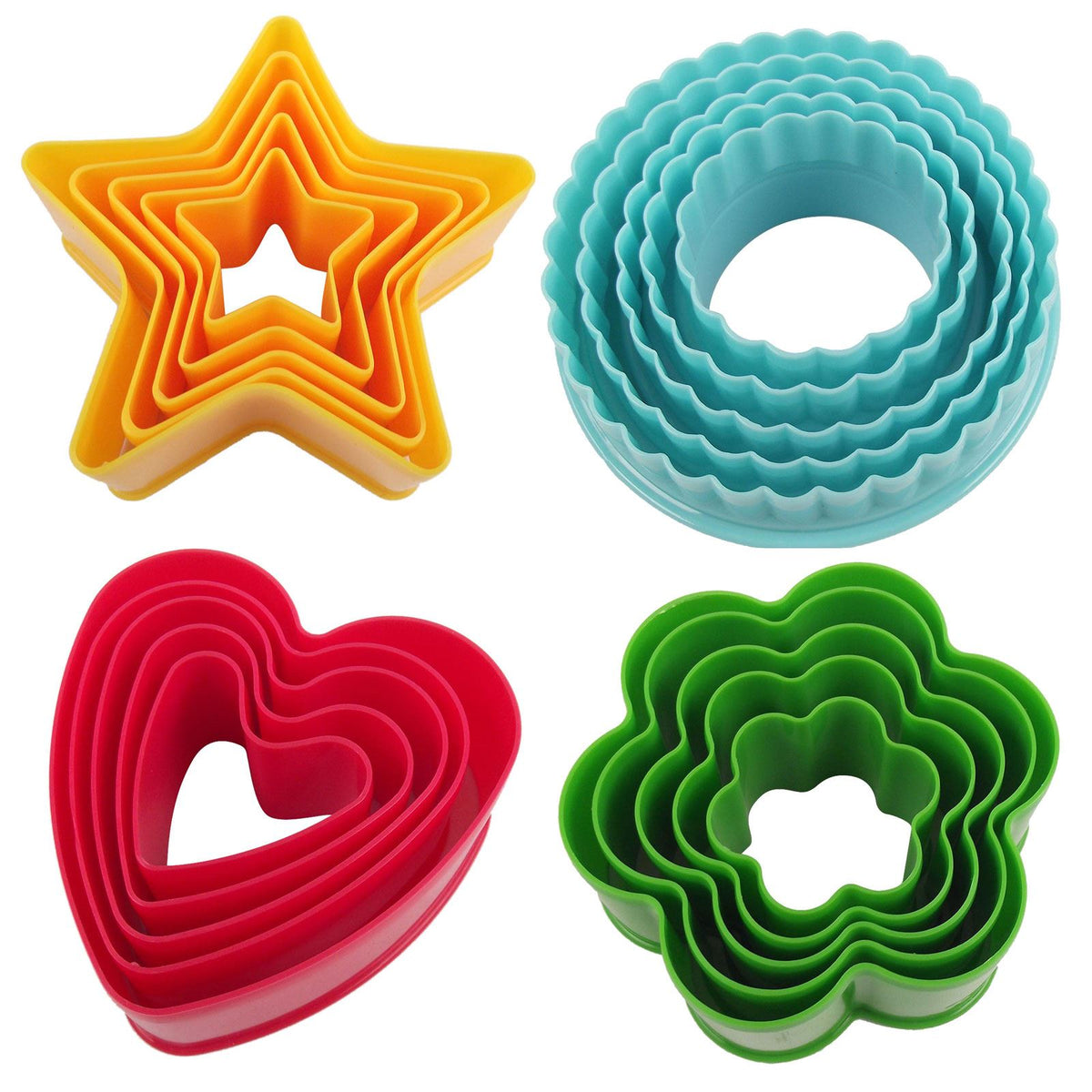 Set of 20 Assorted Cookie Cutters! 4 Boxes! Large Serrated Fondant Sug ...