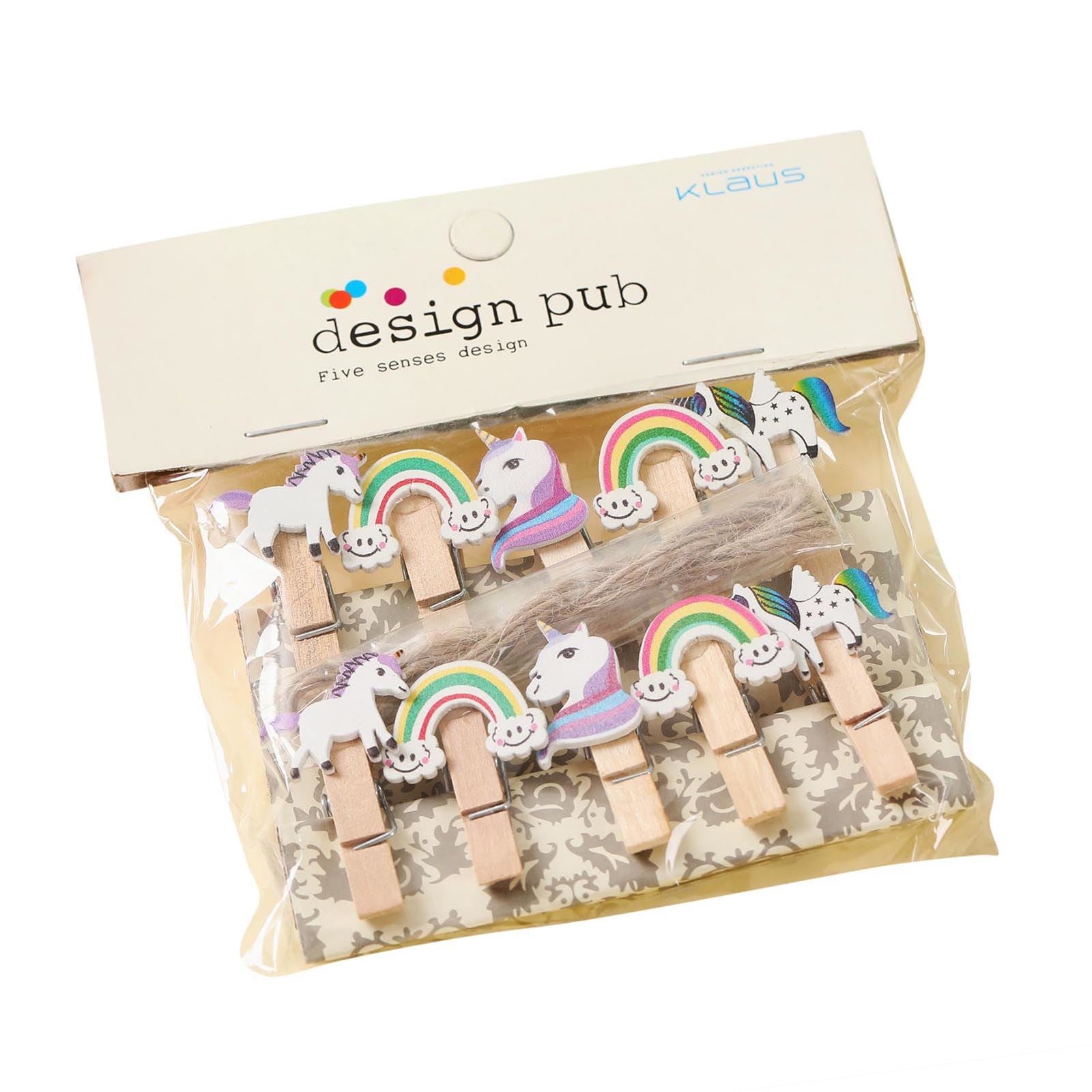 Fancy Printed Assorted Wooden Pegs