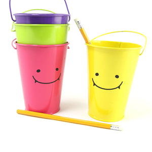 Tall Smiley Face 10x13x16.5cm Bucket with Long Handle