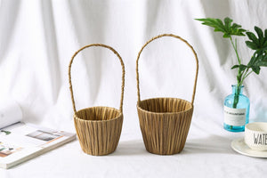 Steel and Hessian Tall Handle Baskets