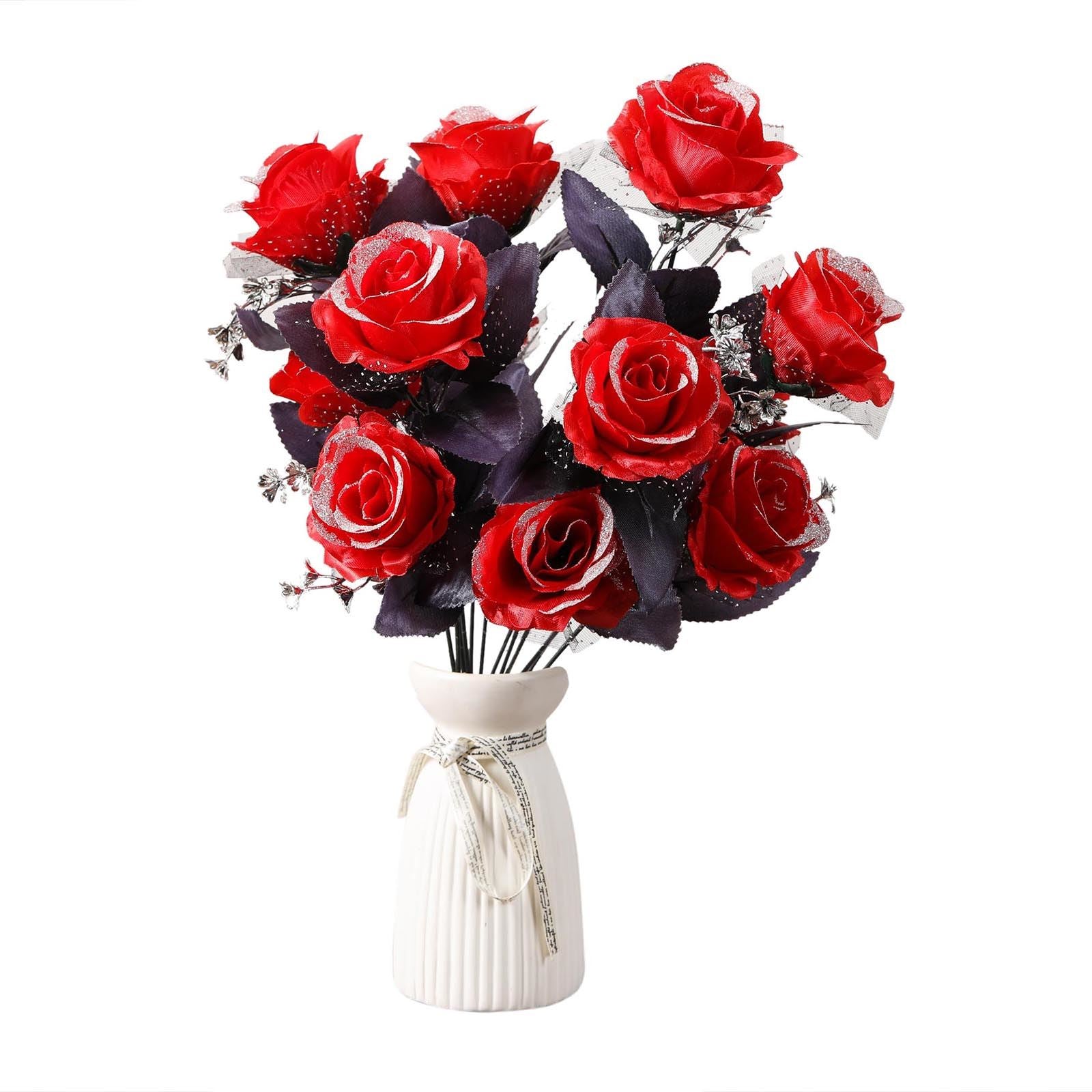 Large 12 Head Bling Glitter Vivid Bouquet