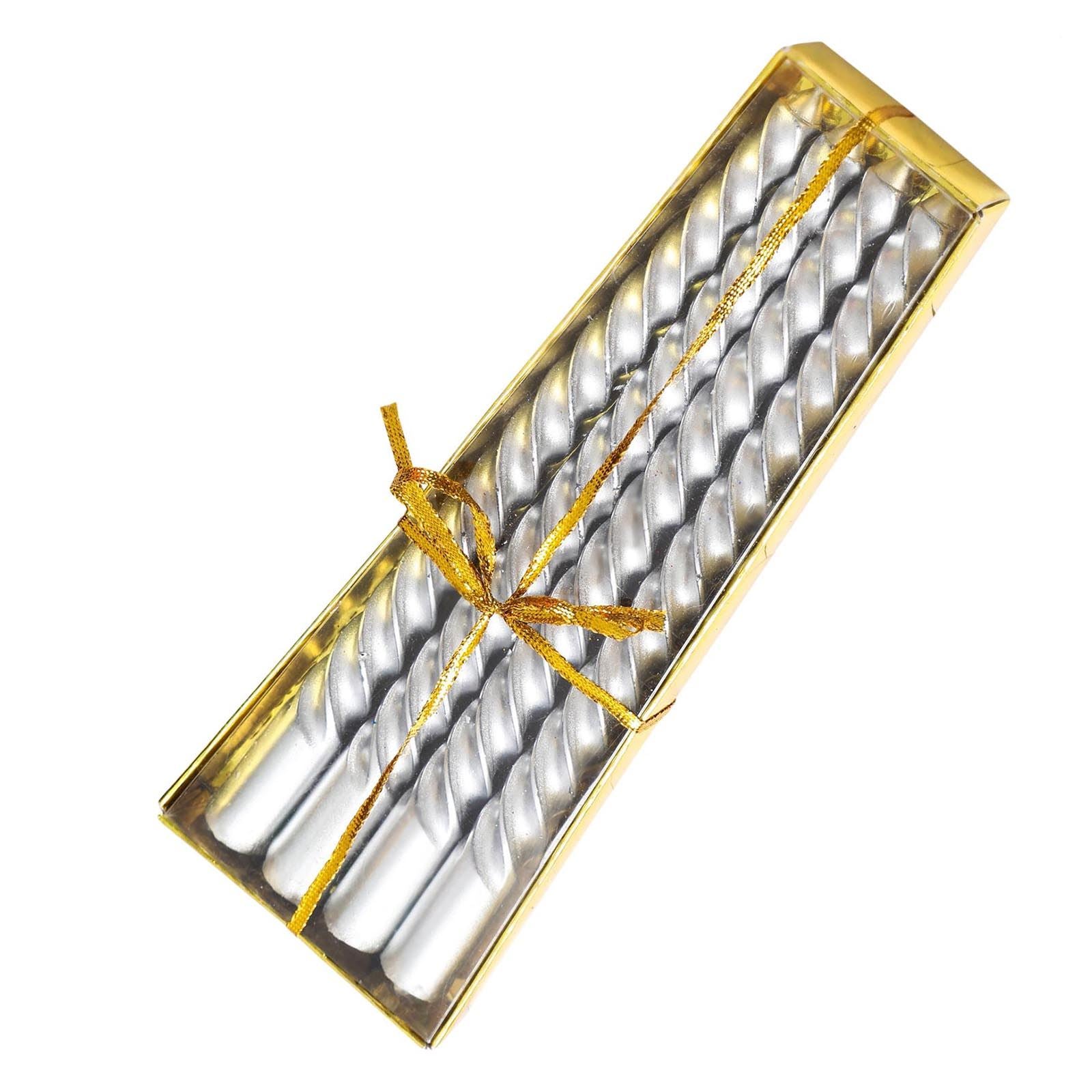 Metallic Slim Twisted Taper Candles