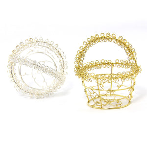 Mini Favour Wire Baskets in Gold or Silver