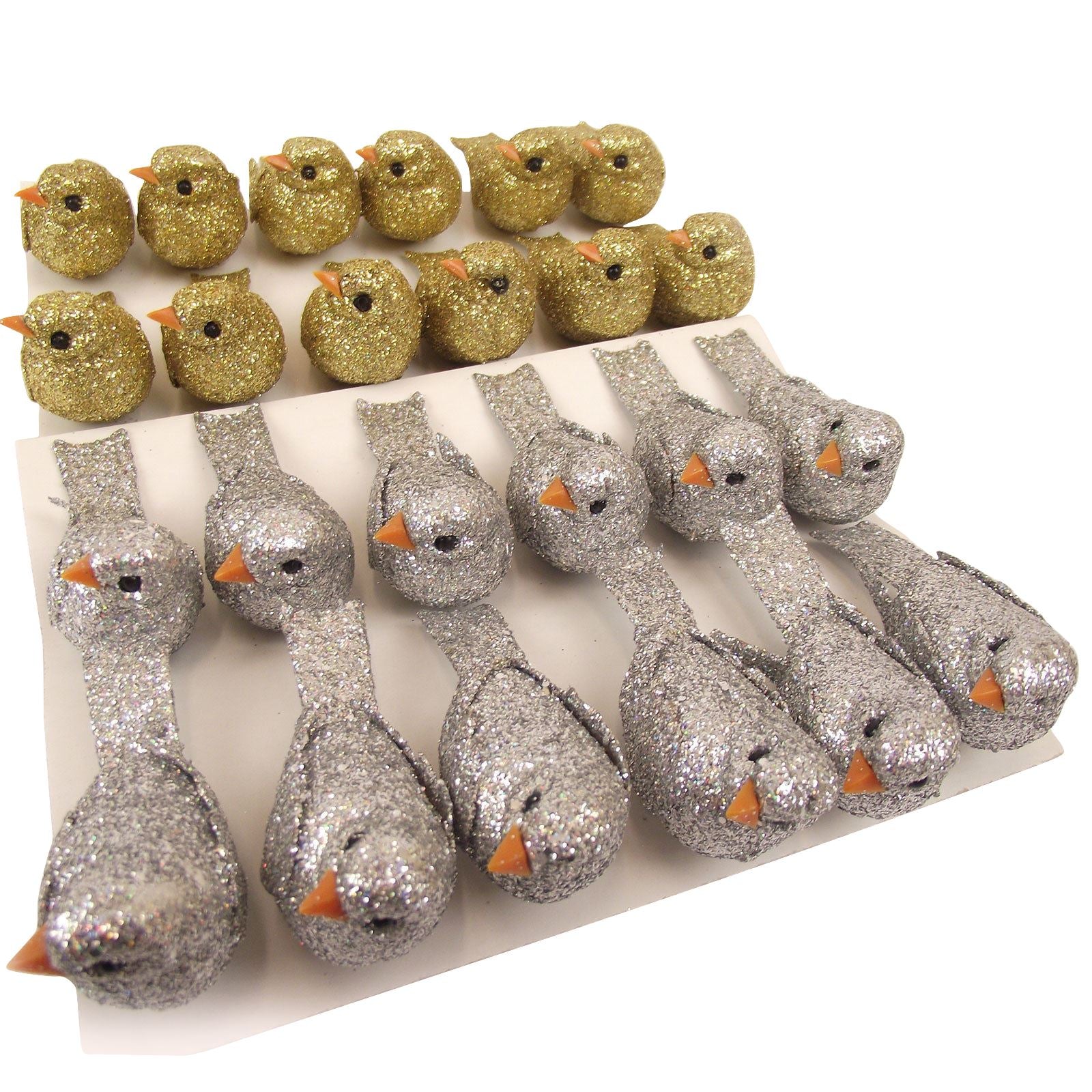 12x Glittered Canarie Birds