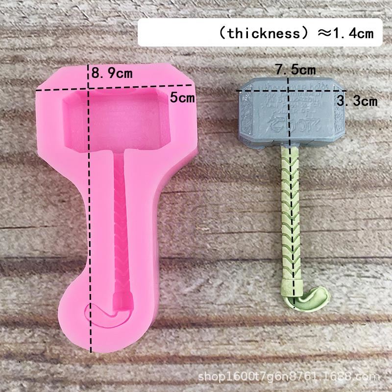 Silicone Mjolnir Thor Hammer Silicone Mold - Avengers Hardware Tools Silicone Molds, Chocolates, Lollipop Cake Molds