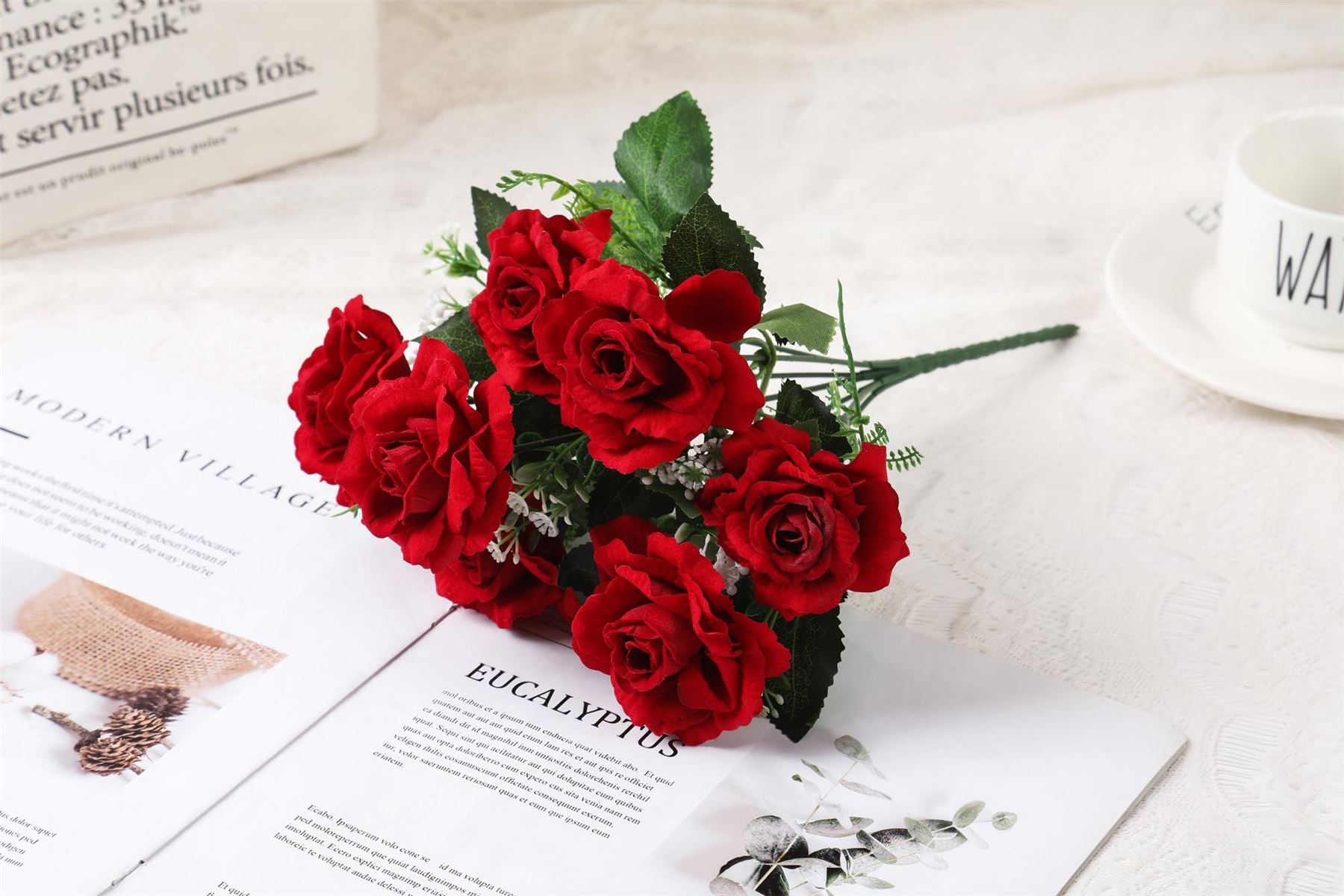 Bunch of 7 Premium Medium Open Rose Bouquet