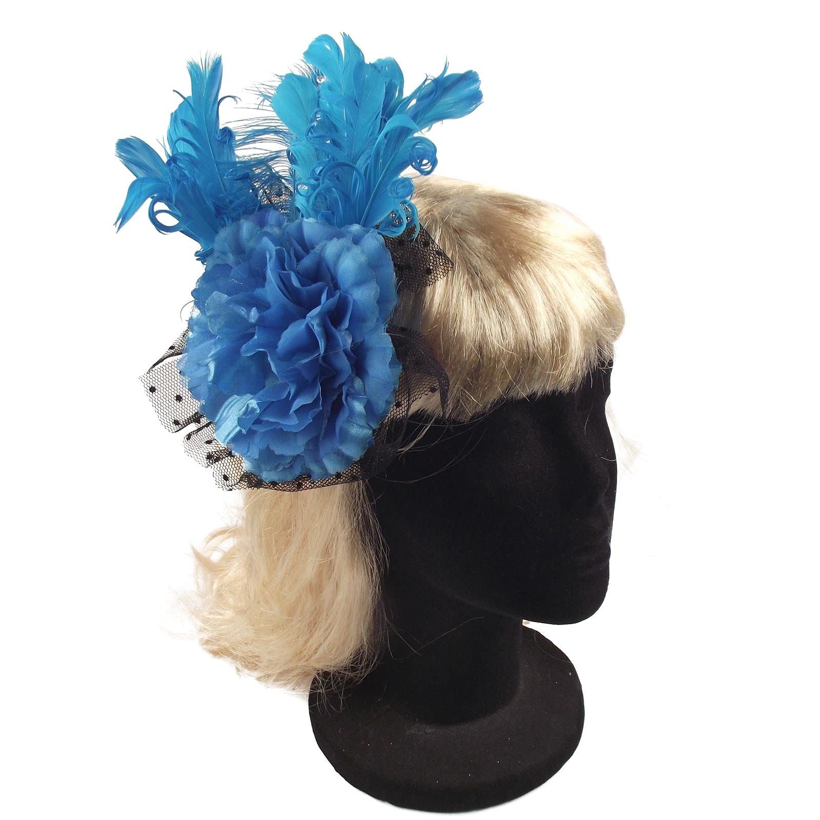 Burlesque Ostrich Feather and Diamond Fascinator