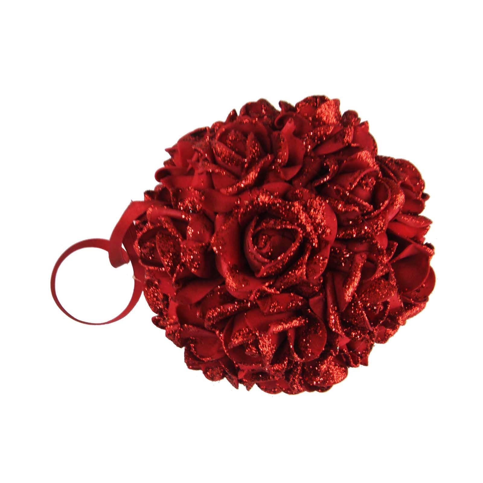 Small Glittered Foam Rose Pomander