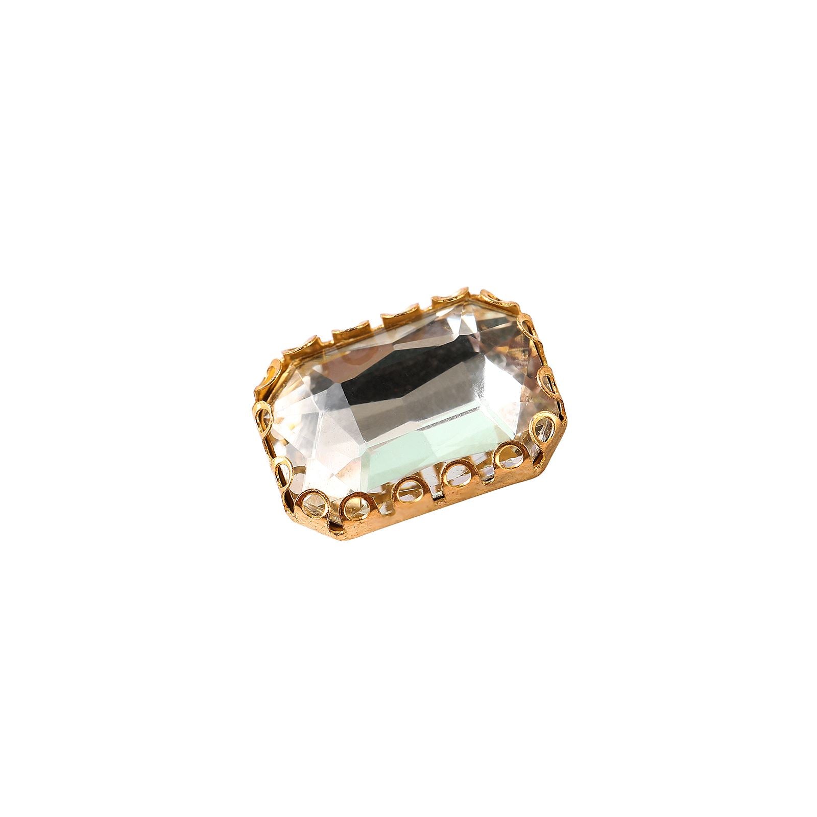 Coloured Large Rectangular Rhinestones in Setting