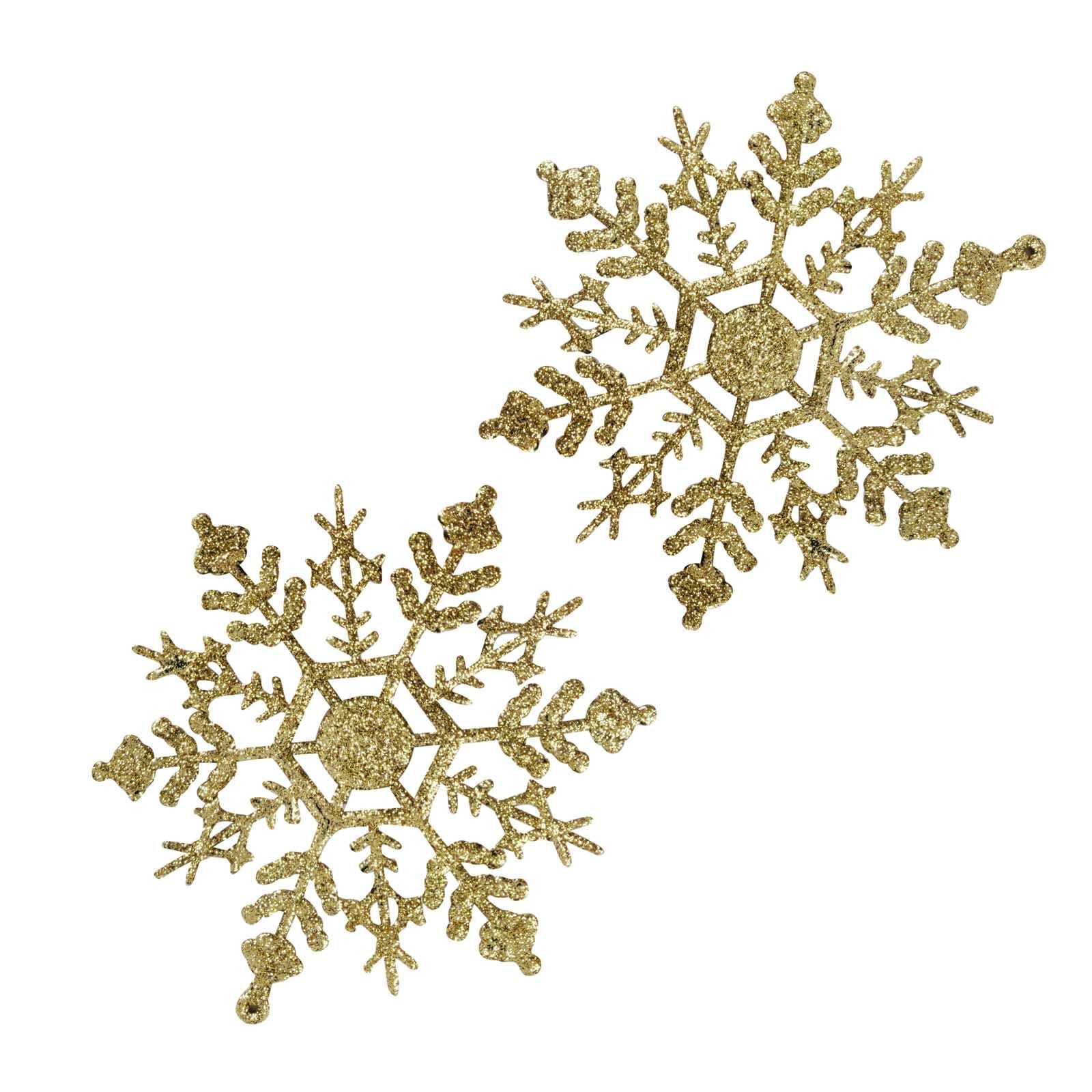 Heavy Glittered Large Snowflakes