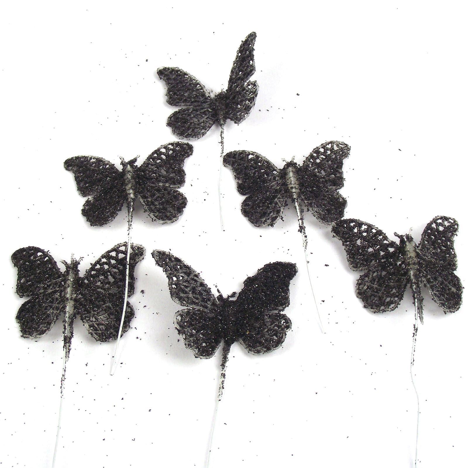 Full Glittered Butterfly Picks