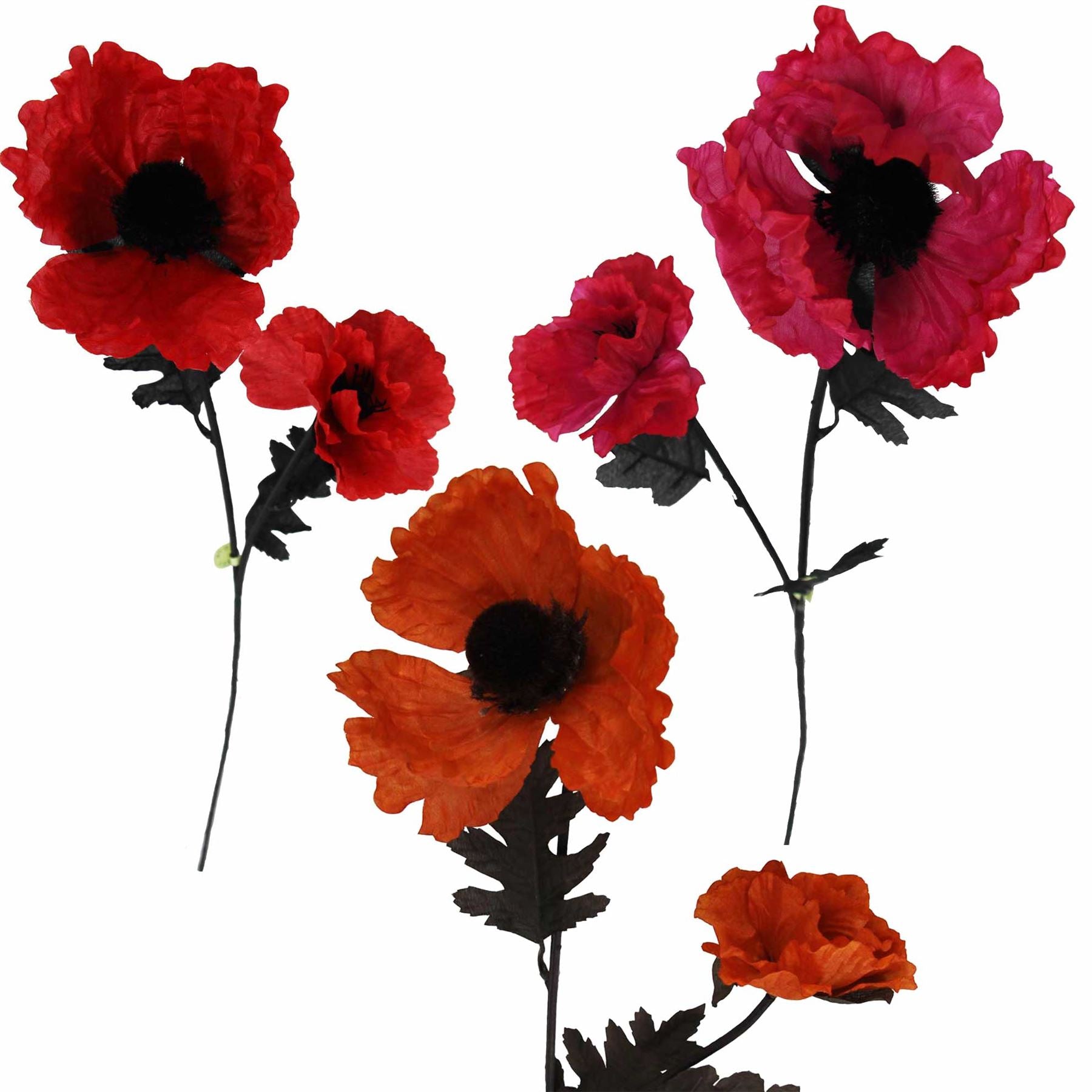 2 Head Poppy Spray