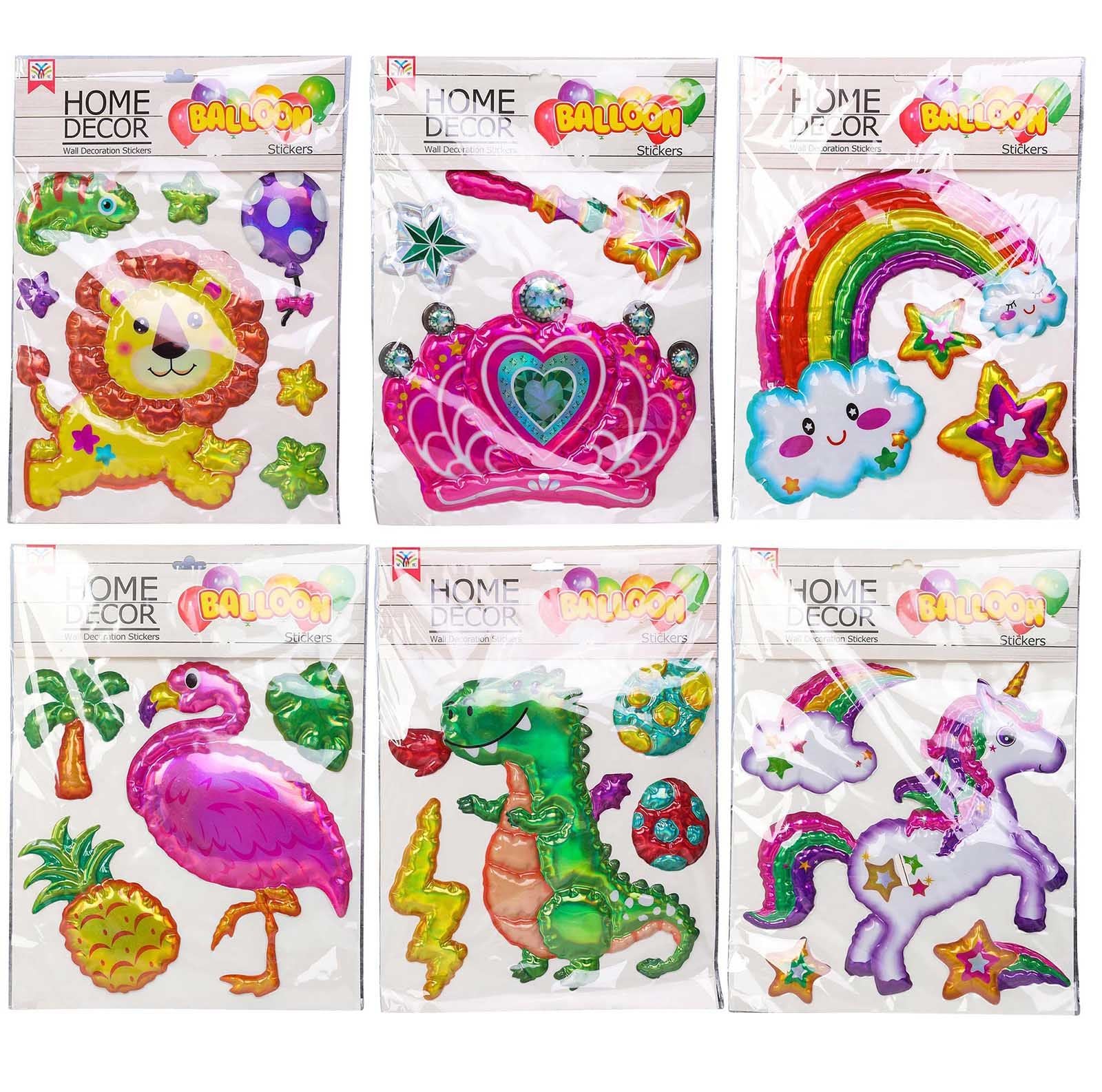 Large 3D Kids Shiny Wall Stickers