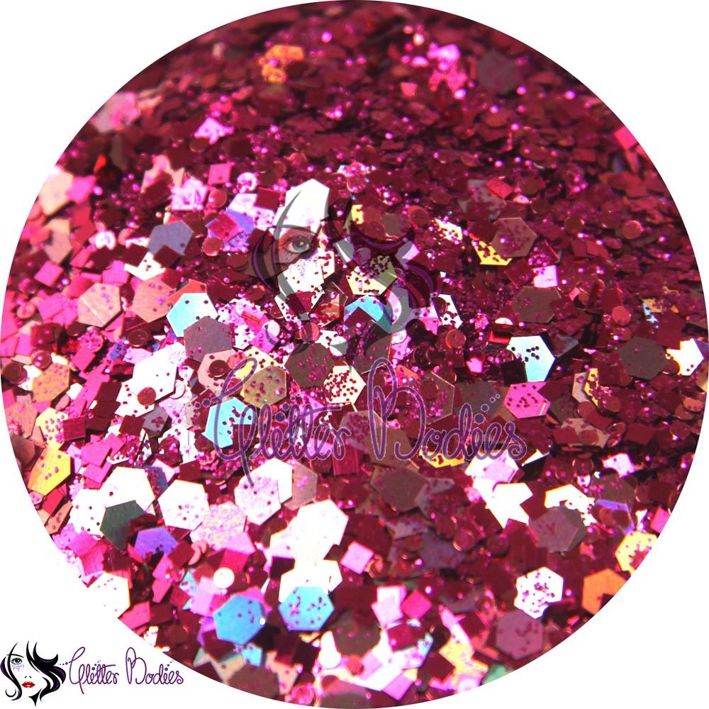 Glitterbodies Cosmetic Grade Festival Glitter Cocktail Multi Grade Chunky  [Poison Berry]