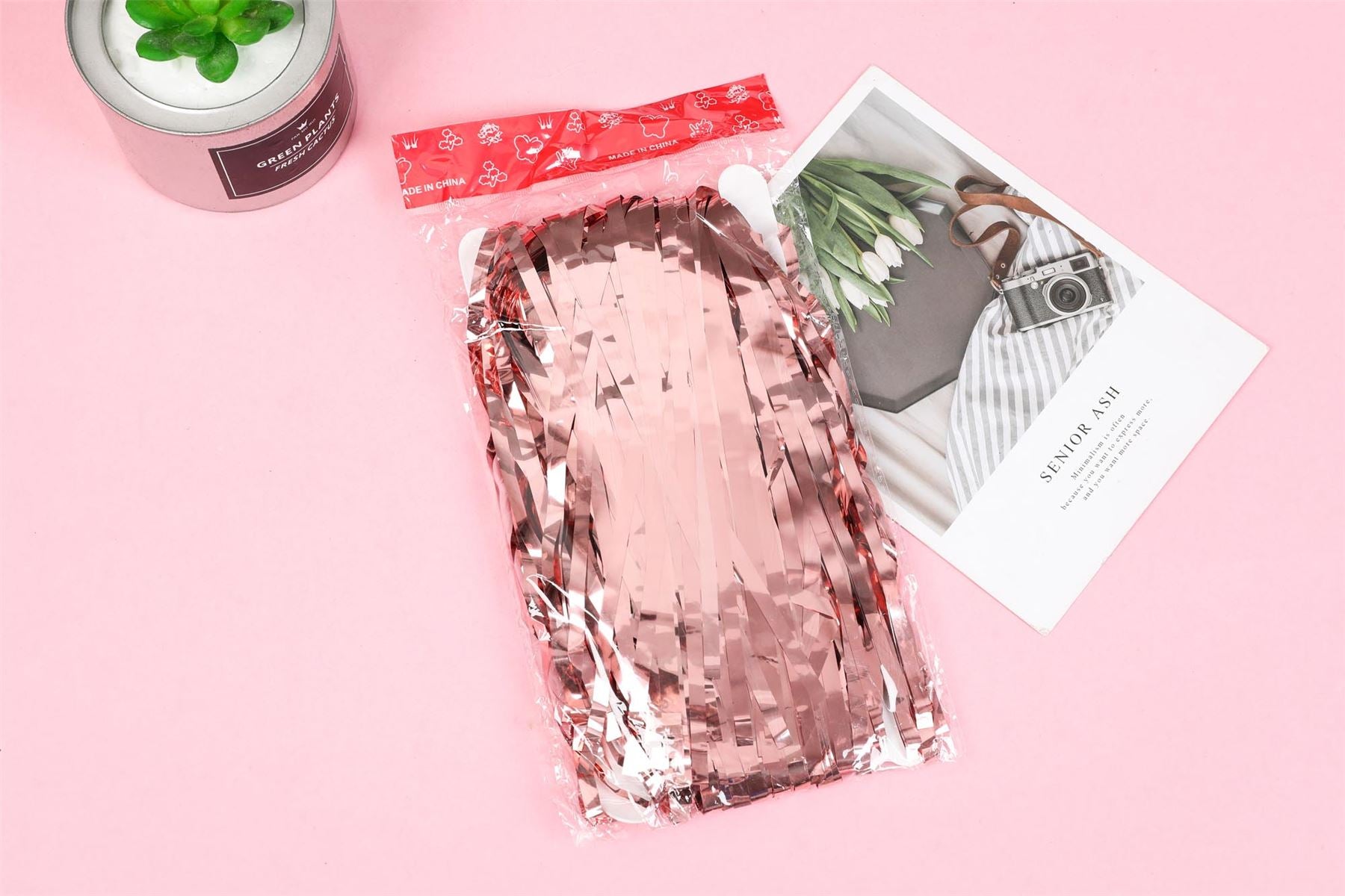 Rose Gold Fringe Curtain