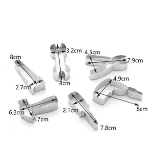 Set of 6 Hardware Tools Cookie Cutters - Builder Hammer Saw Drill Spanner