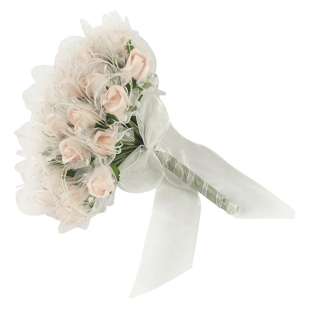 32 Rose Bud Bridal Bouquet with Glitter Loops