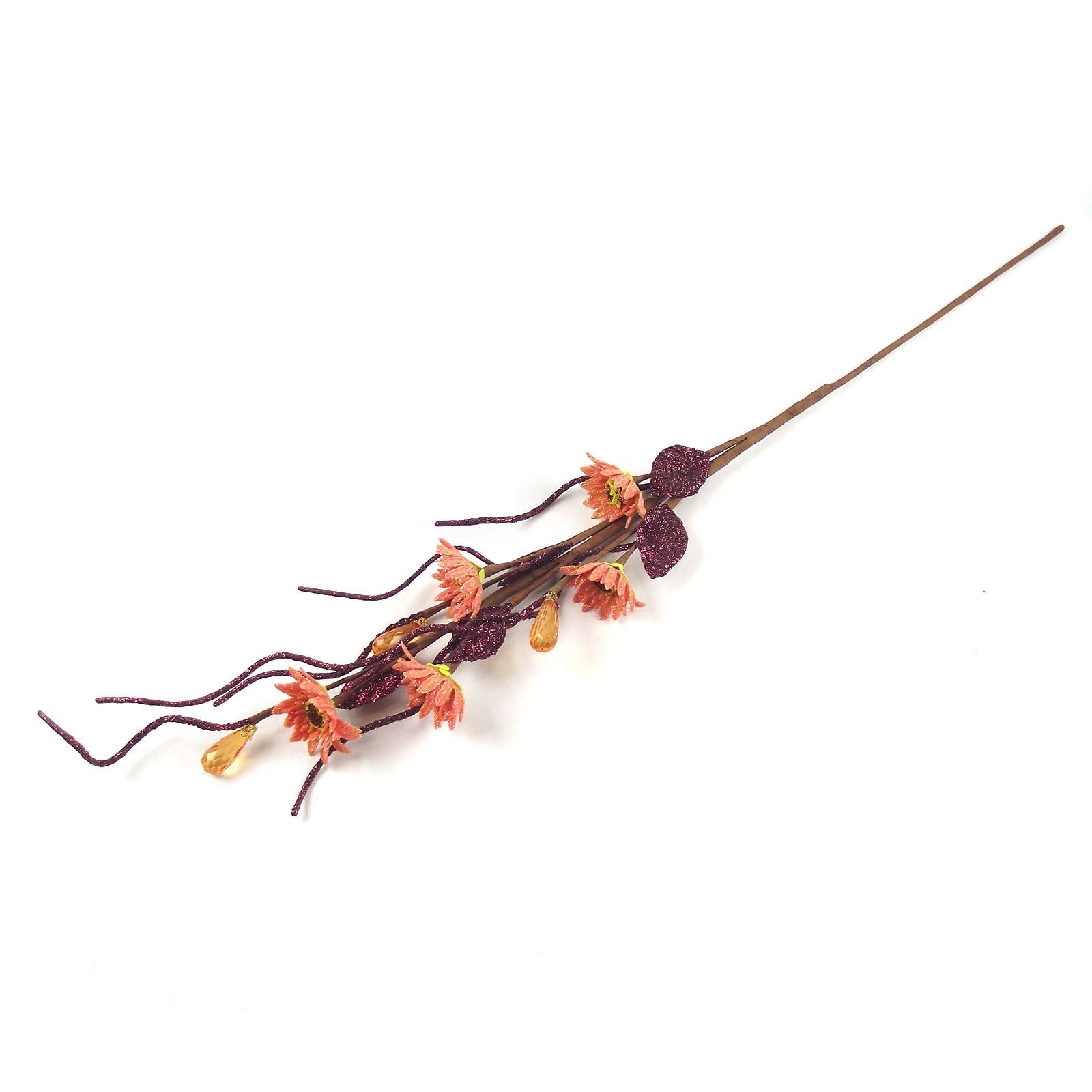 5 Head Glittered Sunflower and Crystal Spray