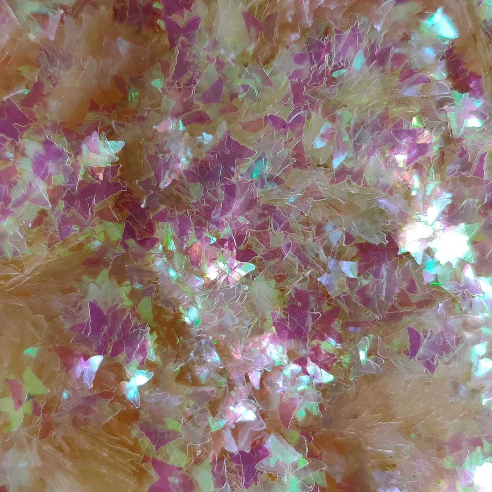 Glitter Elements - Iridescent Cream - 3mm Butterfly