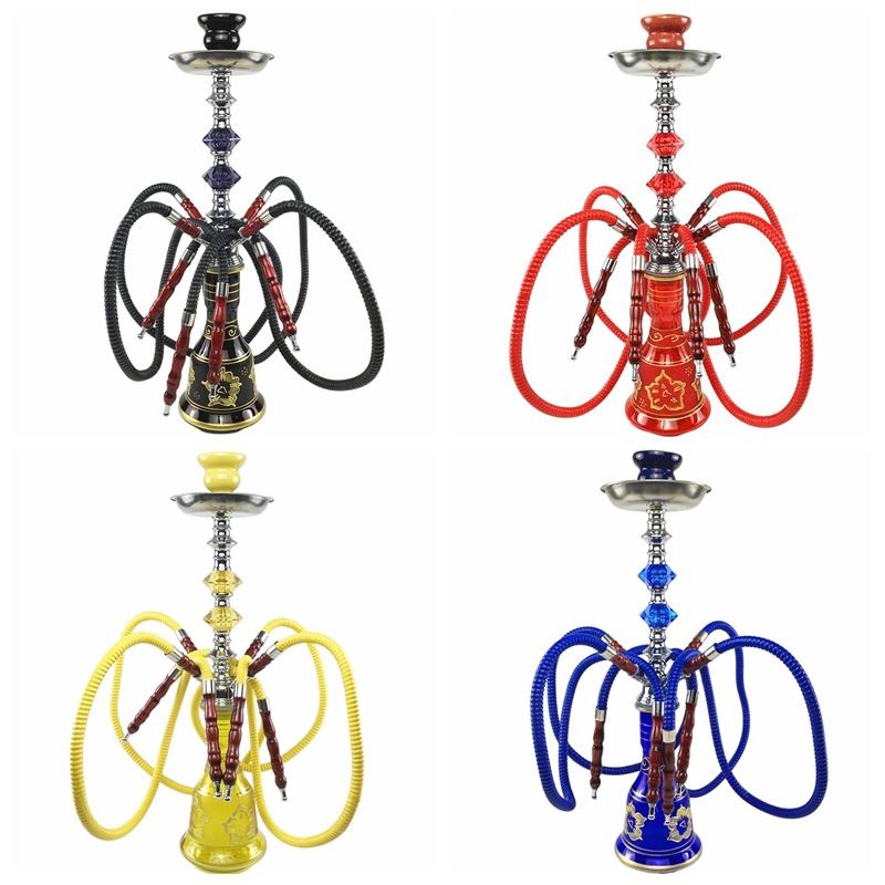 4 Hose Party Hookah with Crystal Stem - Party Shisha Set Arab Kit No Nicotine