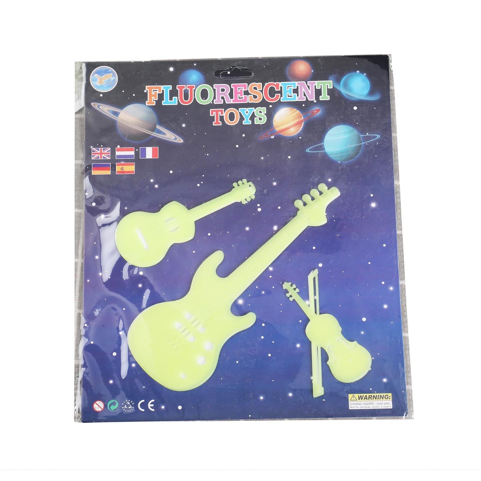 Set of 4 Large Glow In The Dark Reusable 3D Stickers
