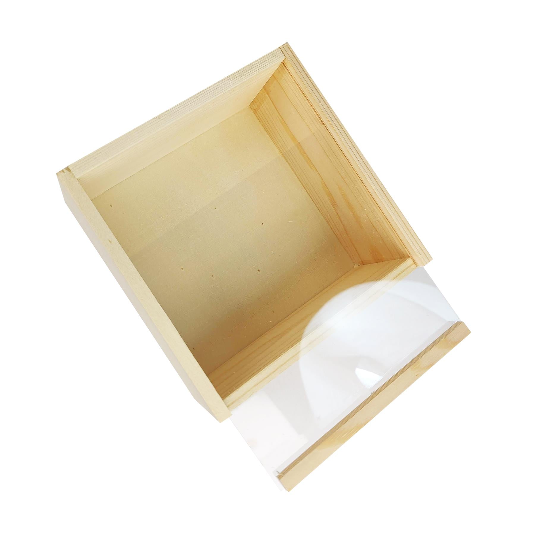 Natural Wooden Display Boxes with Clear Lid