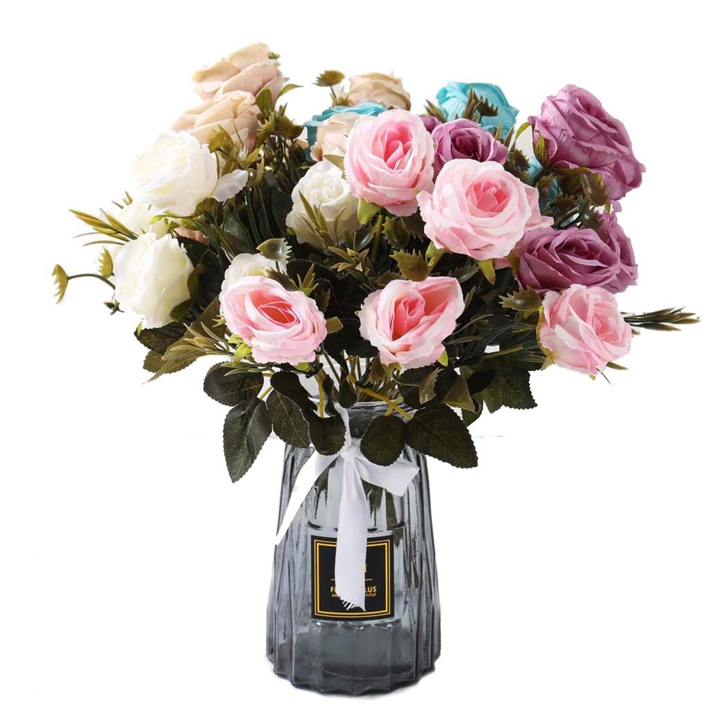 Bunch of 6 Small Vintage Artificial Peonies