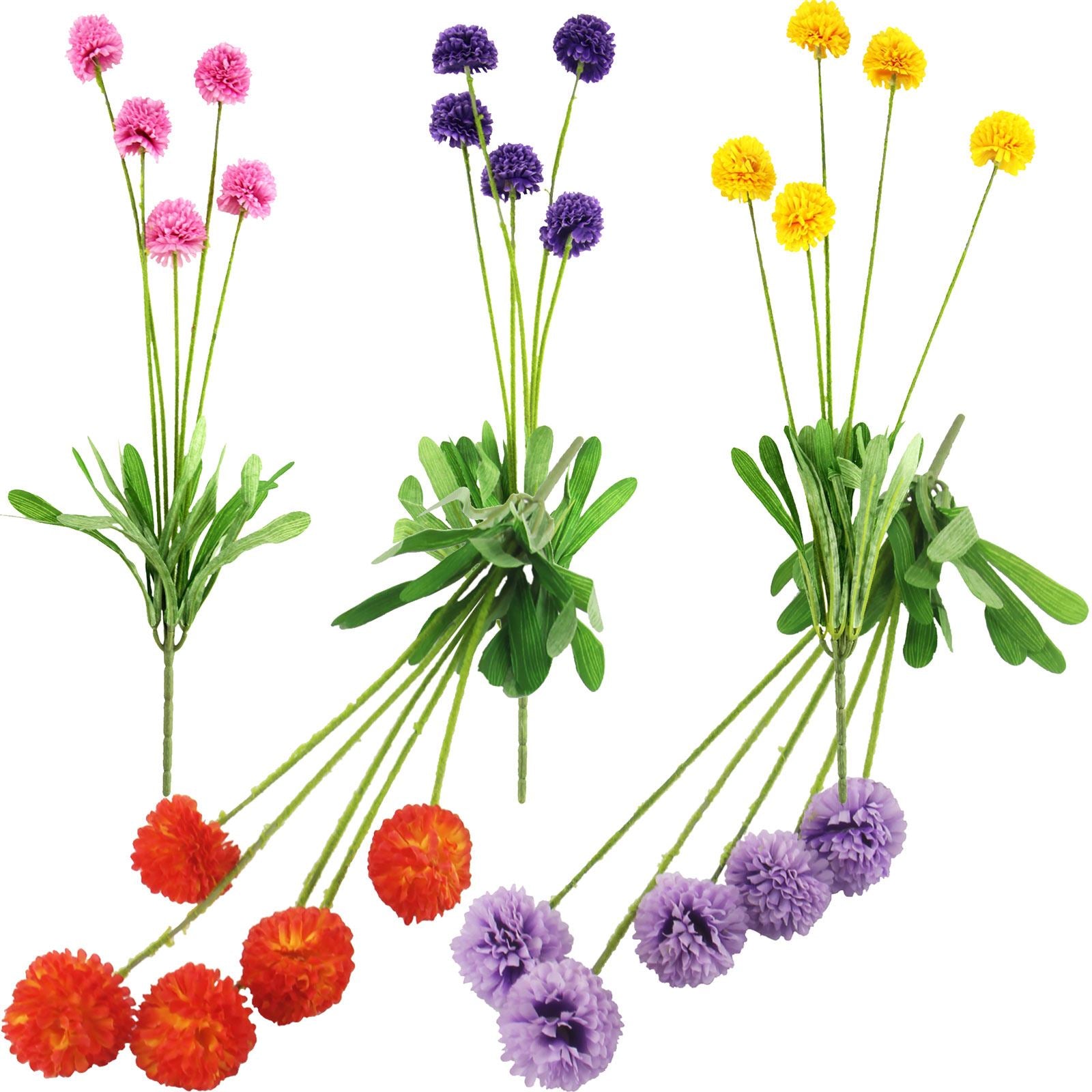 5 Head Small Pompom Flower Spray